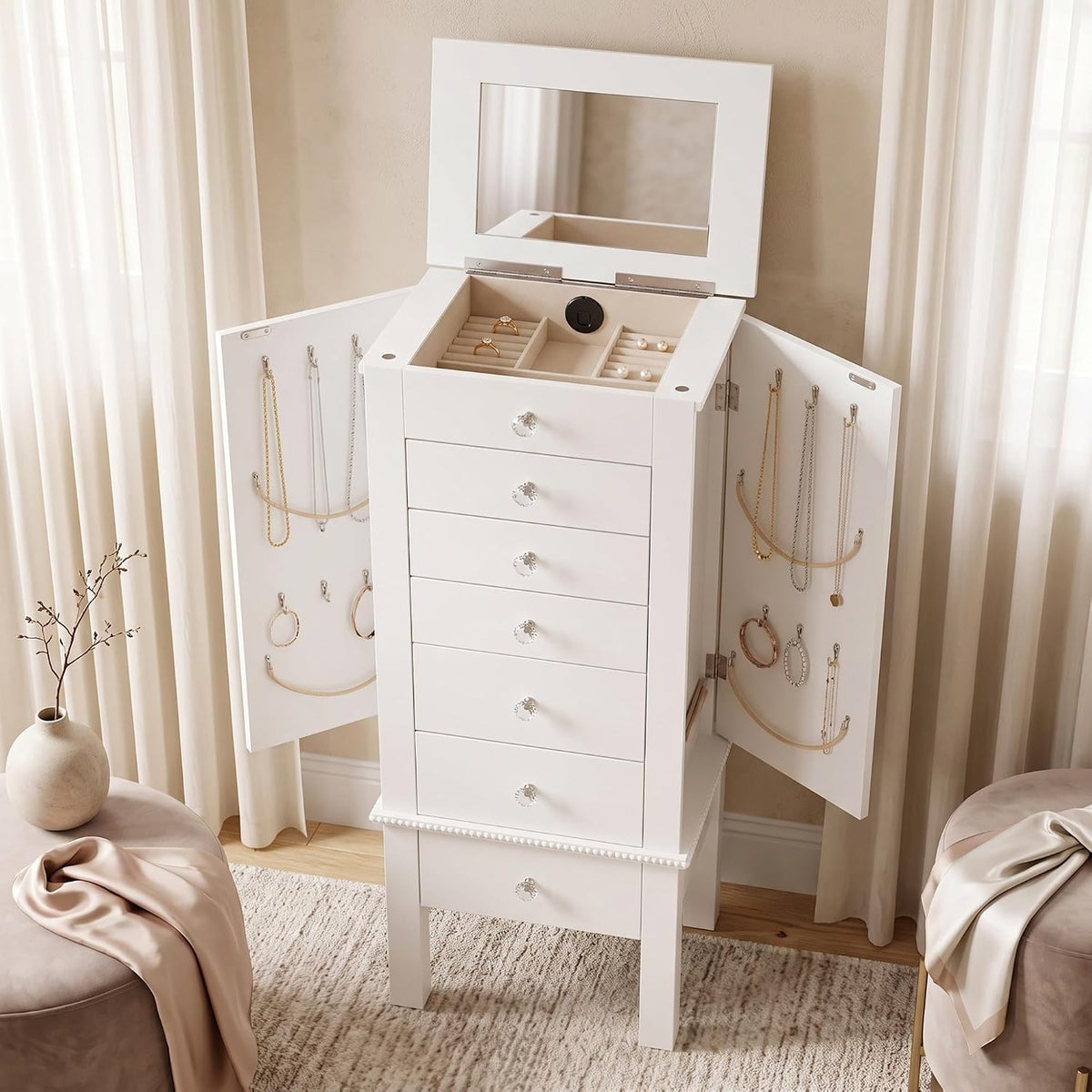 hives and honey kimberly jewelry armoire with mirror, main product view