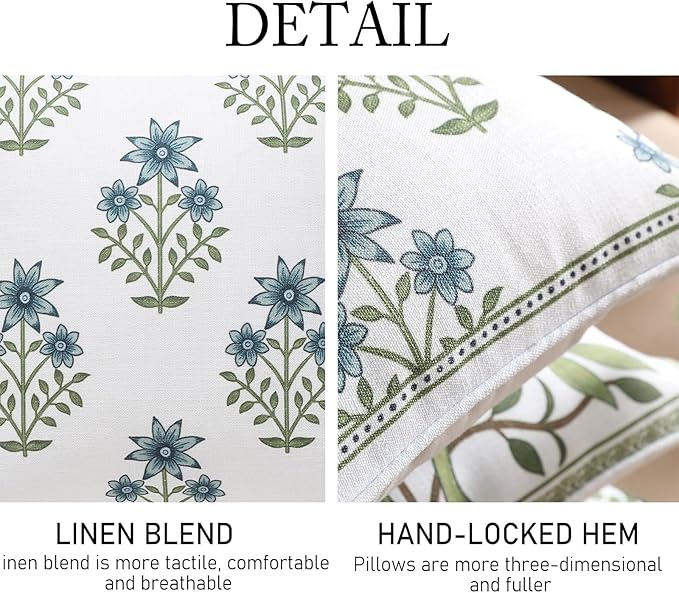 ISAENNE Design Fresh Linen Square Throw Pillow Covers 18"x18", French White - Image 5