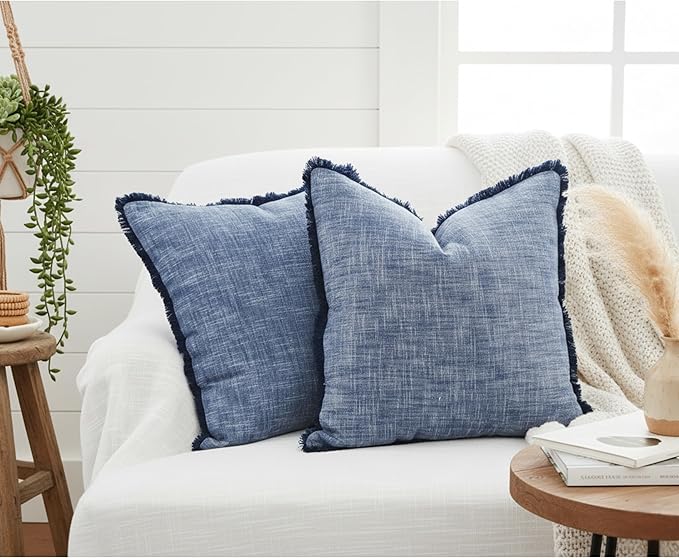 Set of 2 Textured Cotton Throw Pillow Covers - Image 3