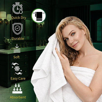 pearl linens 12 pack 22x44 economy cotton hotel, side view