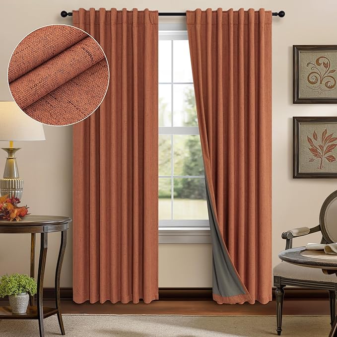 Terracotta Black Out Curtains 72 Inch Long Western Blackout Window Curtain & by Pitalk