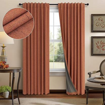 Terracotta Black Out Curtains 72 Inch Long Western Blackout Window Curtain & by Pitalk