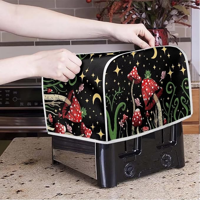 ZFRXIGN Butterfly Mushroom Toaster Cover 4 Slice Wide Slot Toaster Dust Covers - Image 2
