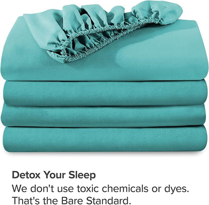 Bare Home 2-Pack Fitted Bottom Sheets Split King - Image 7