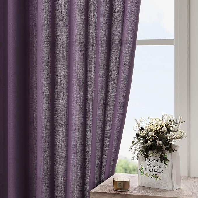 Plum Linen Curtains 72 Inch Length - Image 4