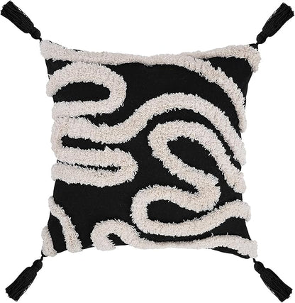 Adabana Black and Beige Pillow Covers Decorative Tufted Abstract Throw Pillows - Image 6