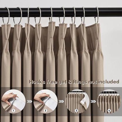 KEQIAOSUOCAI Pleated Blackout Curtain Drapes - Image 2