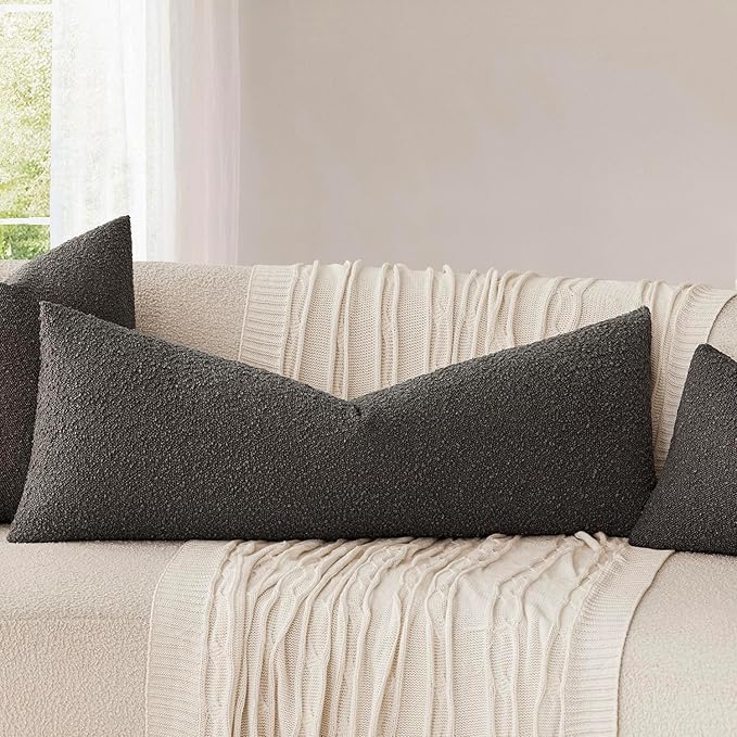 Foindtower Decorative Textured Boucle Throw Pillow Covers Accent Solid Pillow - Image 4