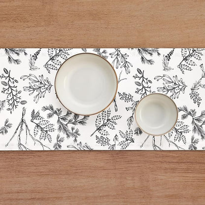 Solino Home 100% Pure Linen Christmas Table Runner 90 Inch Long - Image 3