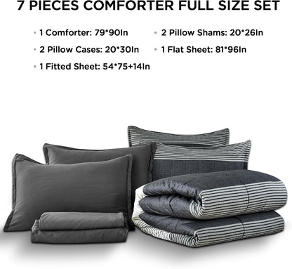 andency full size comforter set, black white grey on a desk or shelf