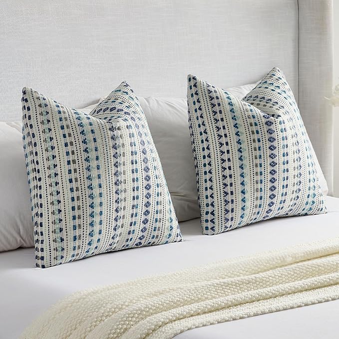 FUTEI Blue Grey Decorative Throw Pillow Covers 12x20 Inch Set of 2, Soft Cozy - Image 6