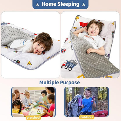 Viviland Toddler Kid Nap Mat for Preschool, Boys Car Truck Slumber Bag - Image 7