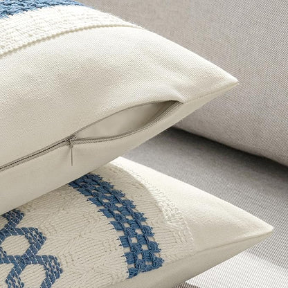 MIULEE Set of 2 Coastal Blue Boho Decorative Pillow Covers 20x20 Inch Farmhouse - Image 5