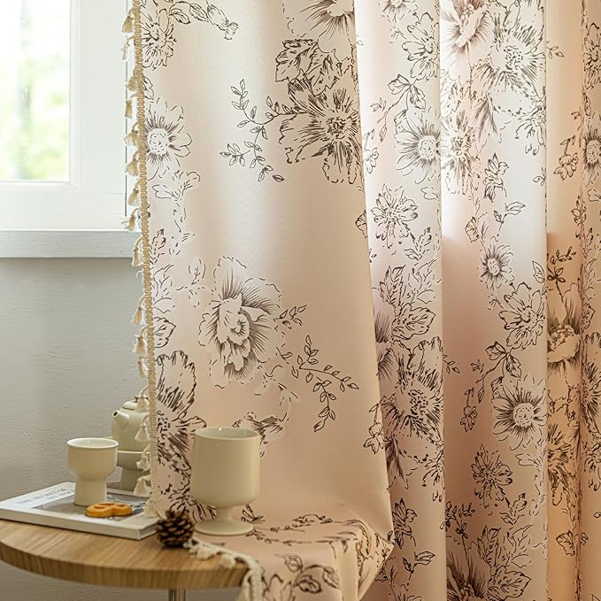 ENJOYBRIDAL Floral 96 Inch Curtains 2 Panel Se Living Room Farmhouse Drapes - Image 7