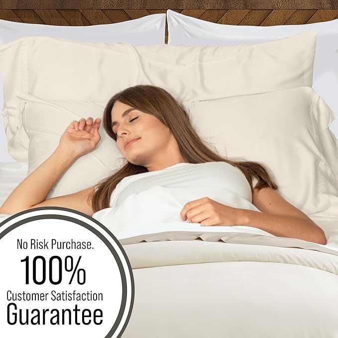 Bella Coterie Luxury Bamboo Viscose Split King Size Sheet Set | 2 Fitted Sheets - Image 6