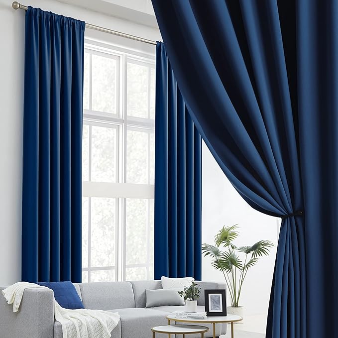 DUALIFE Blackout Curtains Thermal Insulated Blackout Drapes Window Treatment - Image 2