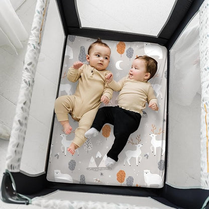 Pack n Play Sheets, BROLEX 2 Pack Mini Crib Sheets, Stretchy Portable Fitted - Image 3