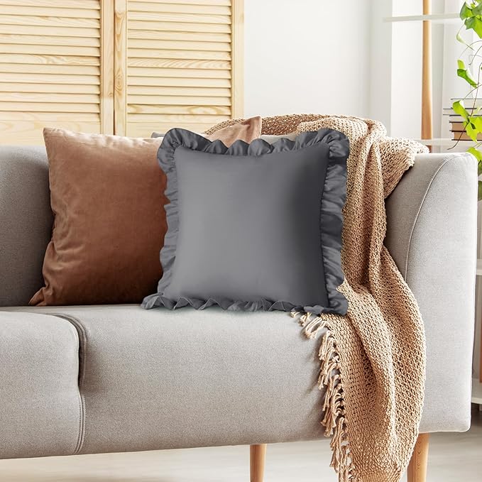 KKJIAF Ruffle Pillow Cases 26x26 Inches, Microfiber Wrinkle Resistant Pillow - Image 5