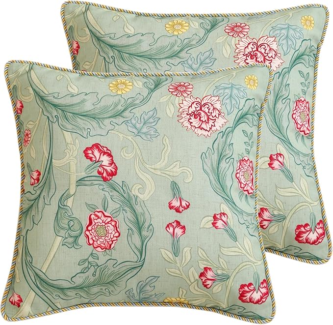 patdrea Designer Pack of 2 Square Throw Pillow Covers, French Vintage Rustic by Welcometopatdrea