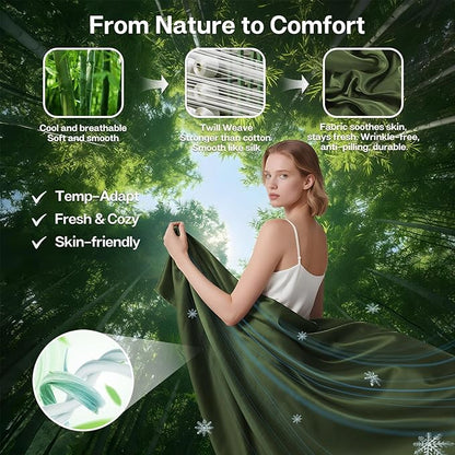 MR&HM Full Fitted Sheet Only, Ultra-Soft Rayon Derived from Bamboo & Polyester - Image 2
