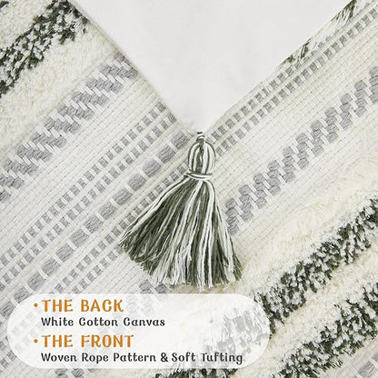 decorUhome Decorative Boho Throw Pillow Cover 18x18, Accent Neutral Textured - Image 3