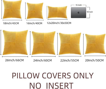 Fancy Homi 2 Packs Gold Yellow Spring Decorative Throw Pillow Covers 16x16 Inch - Image 6