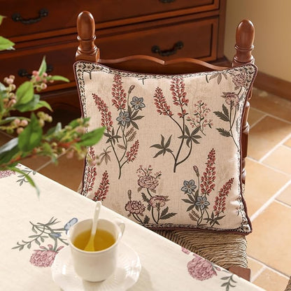 ISAENNE Design Linen Vintage Throw Pillow Covers 18"x18", Square Cushion Covers - Image 6