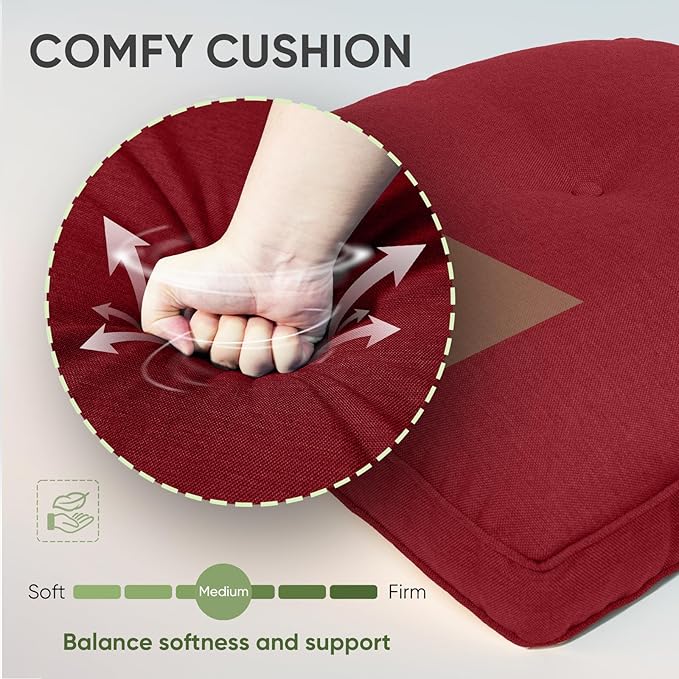 Outdoor Chair Cushion Set, 25 x 22.4 Deep Seat Cushion, Patio Chair Cushions - Image 4