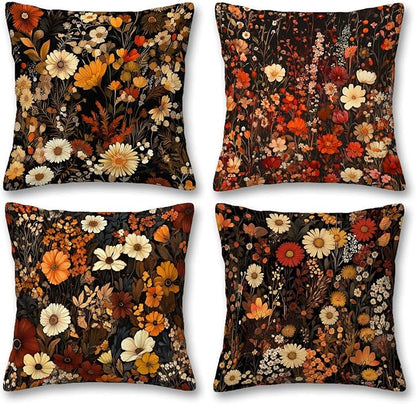 Throw Pillow Covers for Couch and Sofa | 18x18 Set of 4 Living Room Cushion by YucZiken