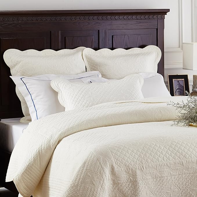 Calla Angel Sage Garden Luxury Pure Cotton Matelasse Quilted Pillow Sham - Image 4
