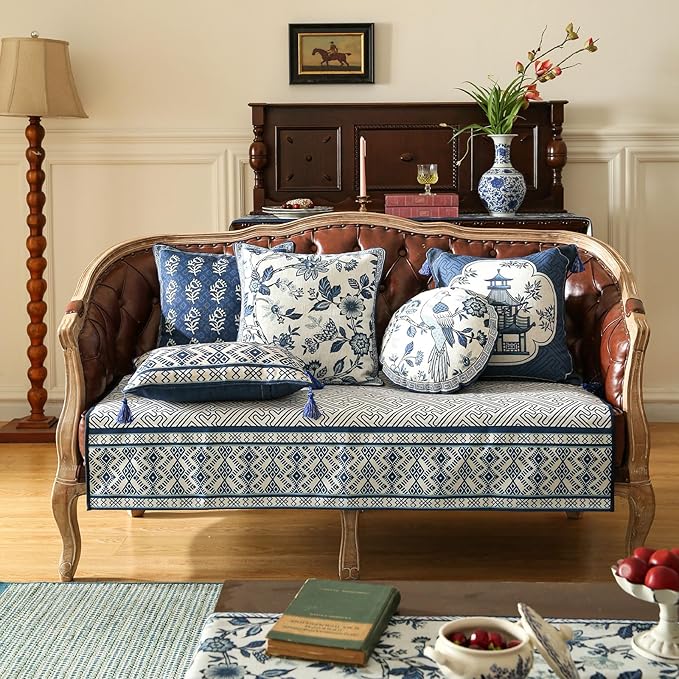 Chinoiserie Throw Pillow Covers, Classic Blue and White - Image 3