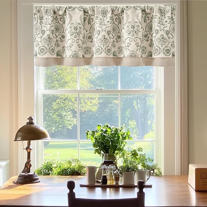 jinchan Linen Valance Kitchen Curtain - Image 2