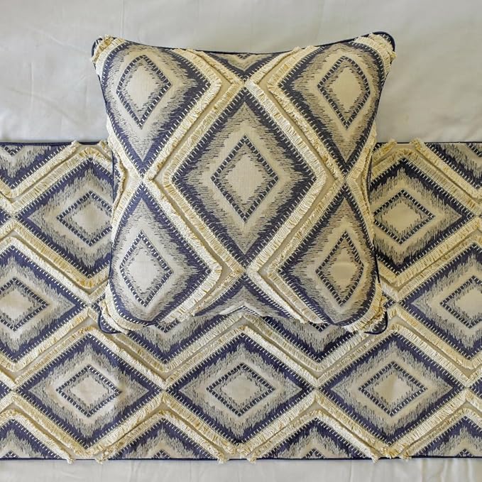 The HomeCentric King/Queen/Twin Blue Decorative Twin 53"x18" Bed Runner - Image 3