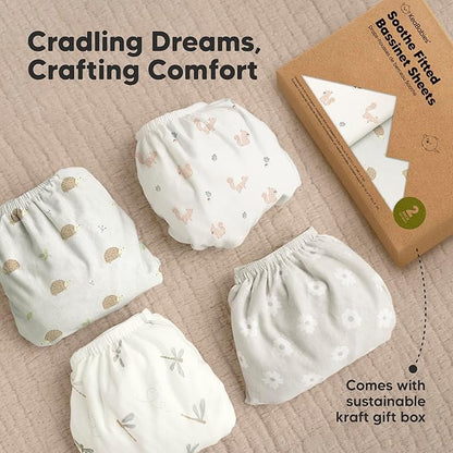 2-Pack Organic Bassinet Sheets for Girls, Boys - Image 9