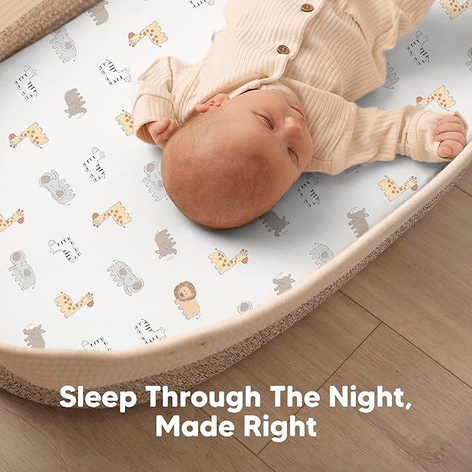 2-Pack Baby Bassinet Sheets Girl, Boy - Image 6