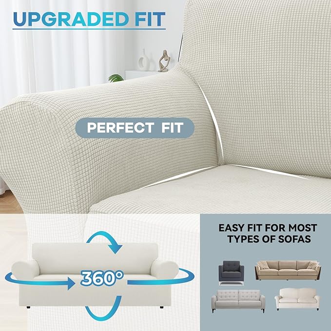 LURKA Stretch Sofa Slipcovers 1 Piece Couch Covers - Image 4