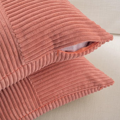 Fancy Homi 2 Packs Coral Decorative Throw Pillow Covers 20x20 Inch - Image 4