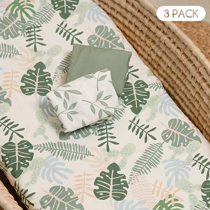 Baby Bassinet Sheets 3 Pack, Fitted Mattress Sheets - Image 8