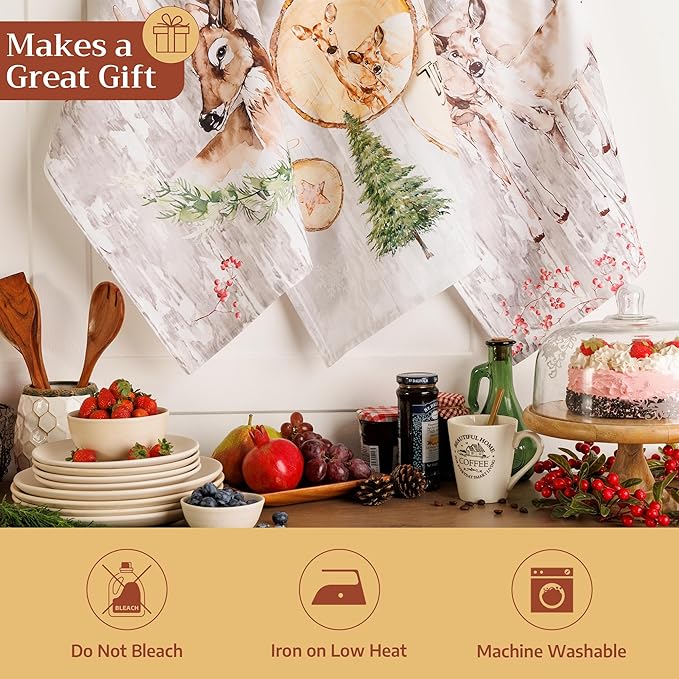 Maison d' Hermine Kitchen Towels Set of 3 100% Cotton 20" x 27.5" Reusable - Image 5