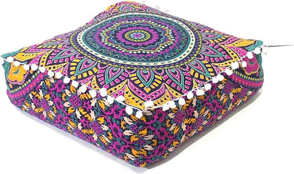 CRAFT KALA Large Hippie Mandala Meditation Floor Ottoman Pillow Cushion Pouf - Image 6