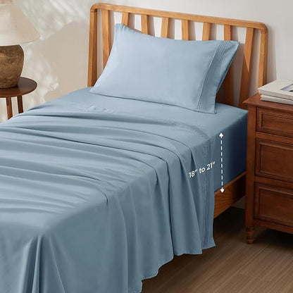 Bedsure Twin XL Sheets Dorm Bedding, GentleSoft Breathable Extra Long Twin by BEDSURE