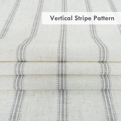 DriftAway Farmhouse Vertical Striped Linen Blend Textured Light Filtering Semi - Image 4