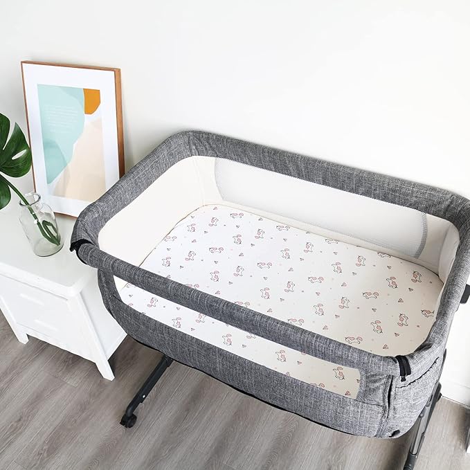 Bassinet Sheet 4 Pack for Baby Girls, Bassinet Sheets Universal Fit for - Image 2
