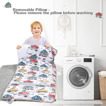 Viviland Toddler Nap Mat with Pillow and Minky Blanket, Rolled Large Sleeping - Image 7