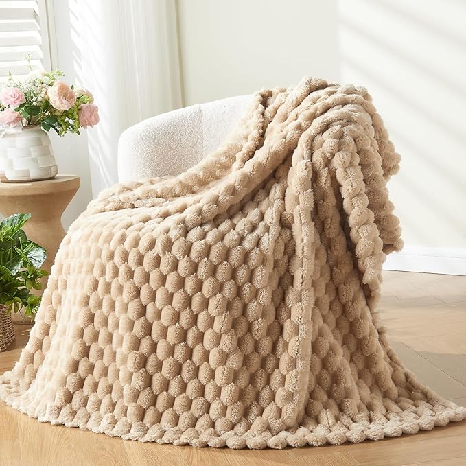 NEWCOSPLAY Super Soft Twin Blanket Brown Premium Silky Flannel Fleece 3D Clouds by NEWCOSPLAY