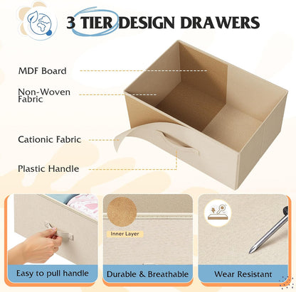 wlive fabric dresser for bedroom, 6 drawer dressers, package contents