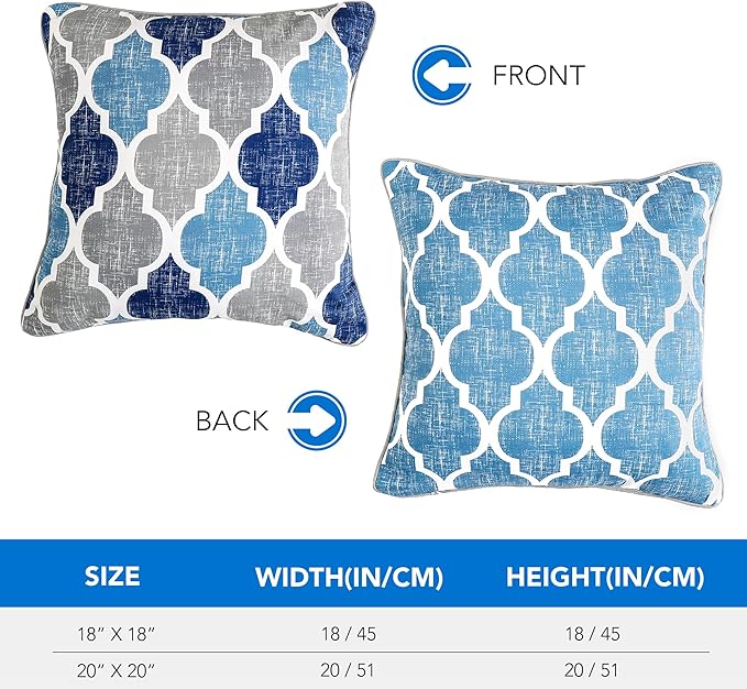 Beauoop Throw Pillowcover Soft Chenille Print Moroccan Geometric 2-Sided - Image 4