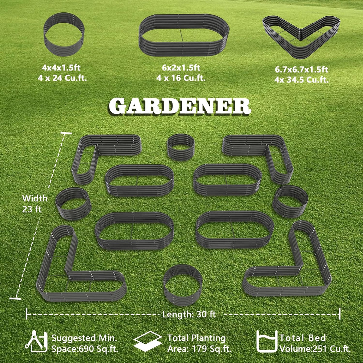 anleolife 12-bed heart, oval, round & heart raised shown in use
