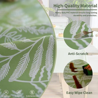 Square Table Cloth, 100% Waterproof Tablecloth Oil Proof Spill Proof Vinyl - Image 3