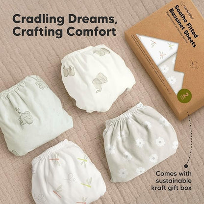 2-Pack Organic Bassinet Sheets for Girls, Boys - Image 9